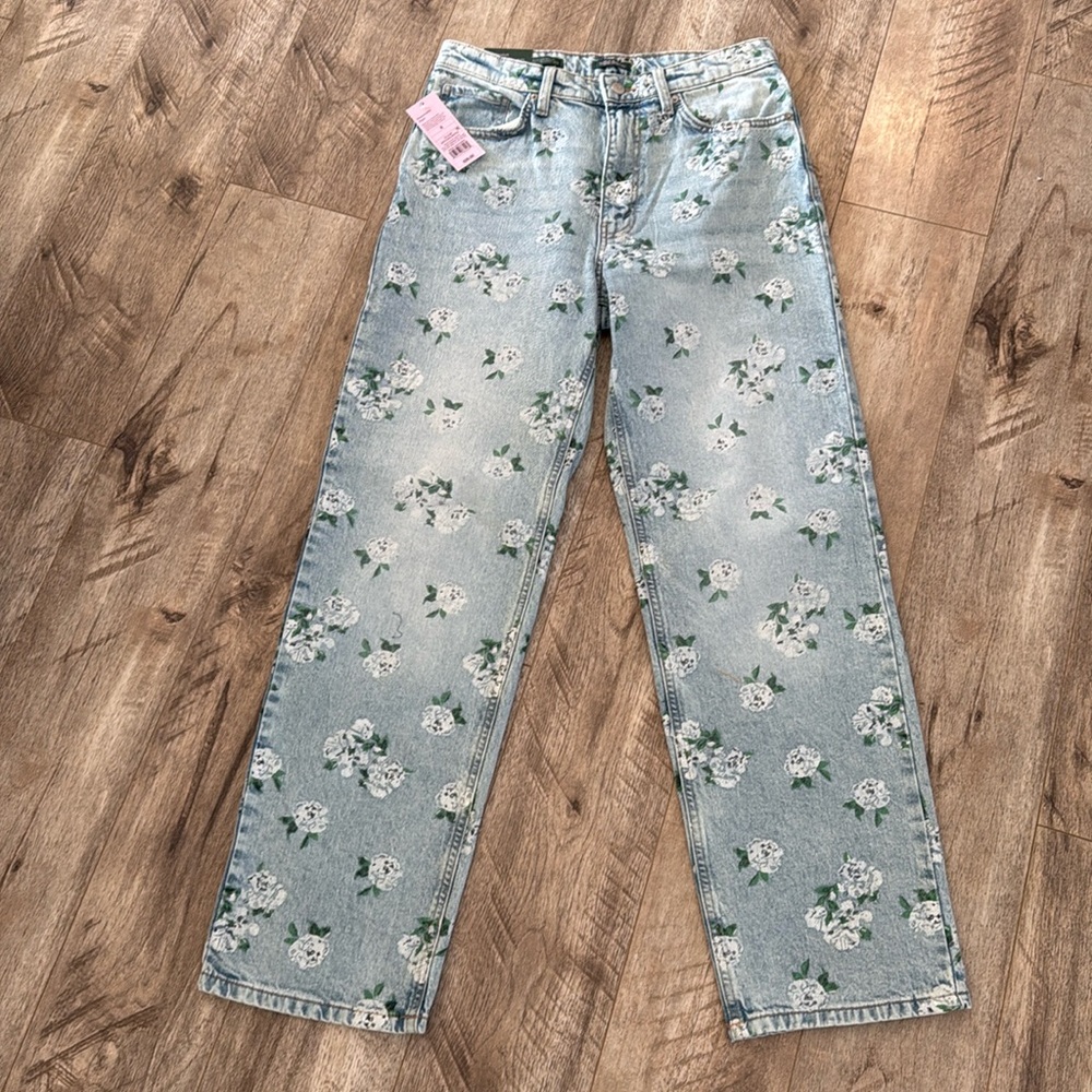 Wild Fable floral jeans NWT